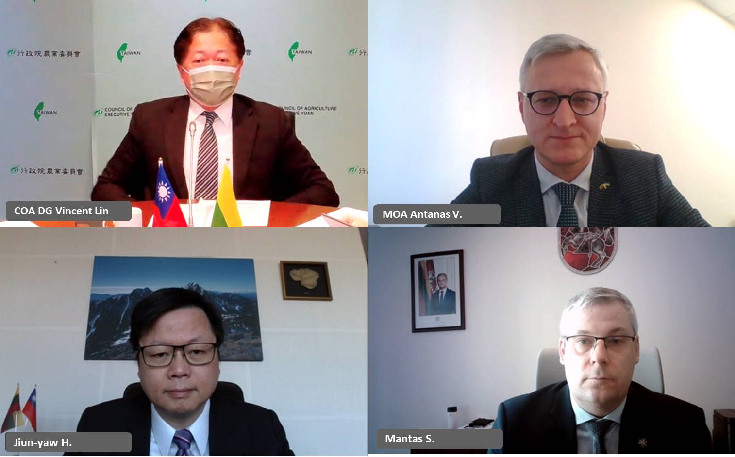 農委會與立陶宛農業部召開視訊工作會議 針對深化兩國農業合作交流與農產食品貿易達成共識